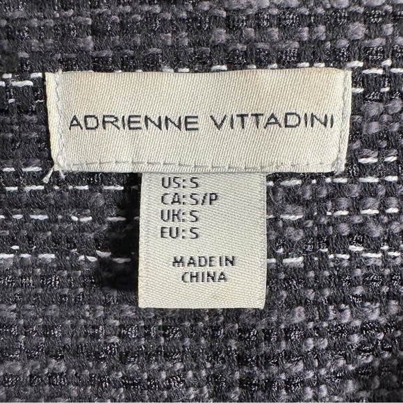 Adrienne Vittadini open front jacket, size small, black, raw edges, spring - Picture 3 of 10